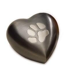 Paw Print Heart: Pewter - Urnwholesaler